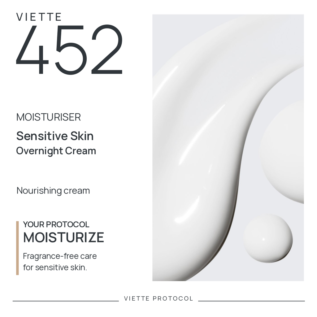 VIETTE 452 Sensitive Skin Overnight Cream, Fragrance Free — texture