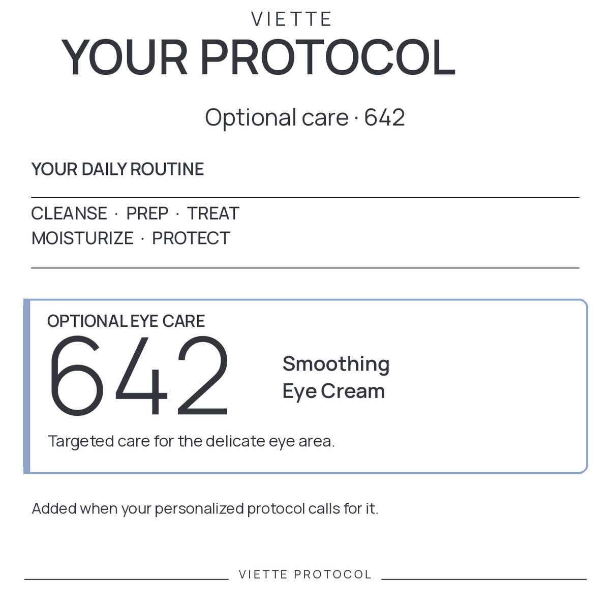 VIETTE PROTOCOL 642 — optional eye care