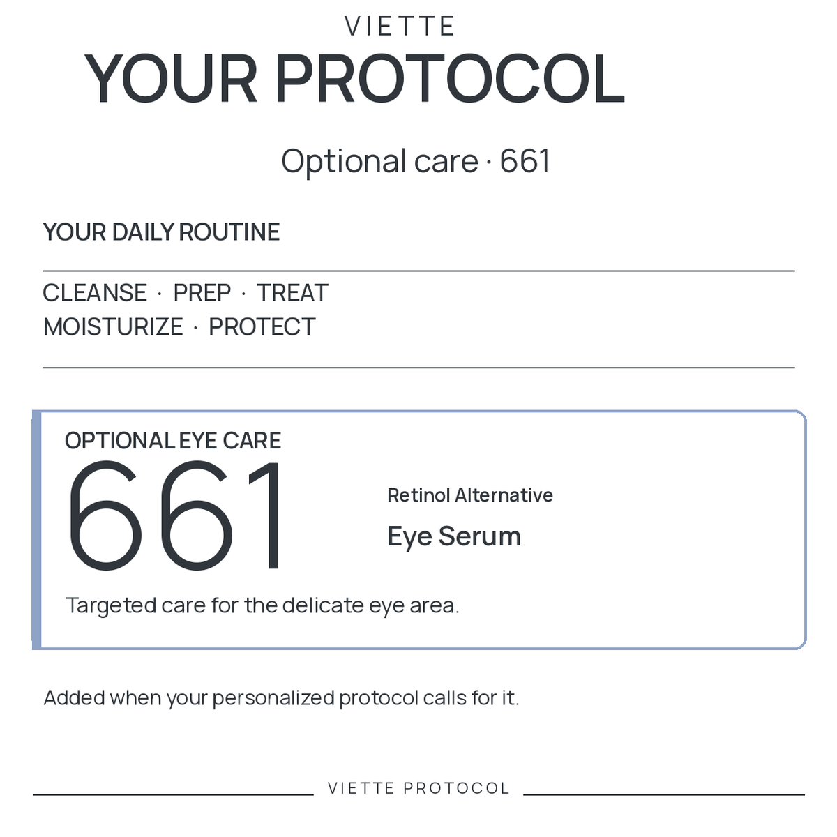 VIETTE PROTOCOL 661 — optional eye care